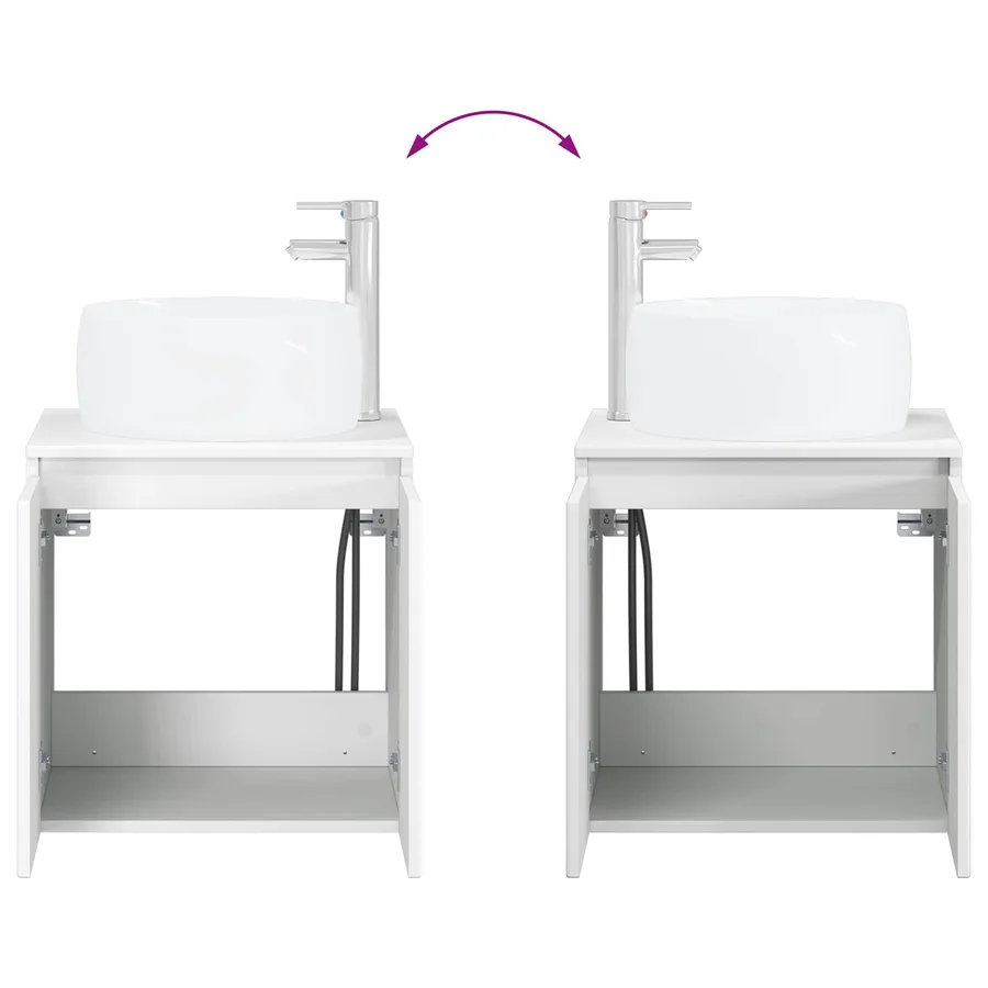 Ensemble d'armoire de salle de bain 5 pcs Blanc - 13