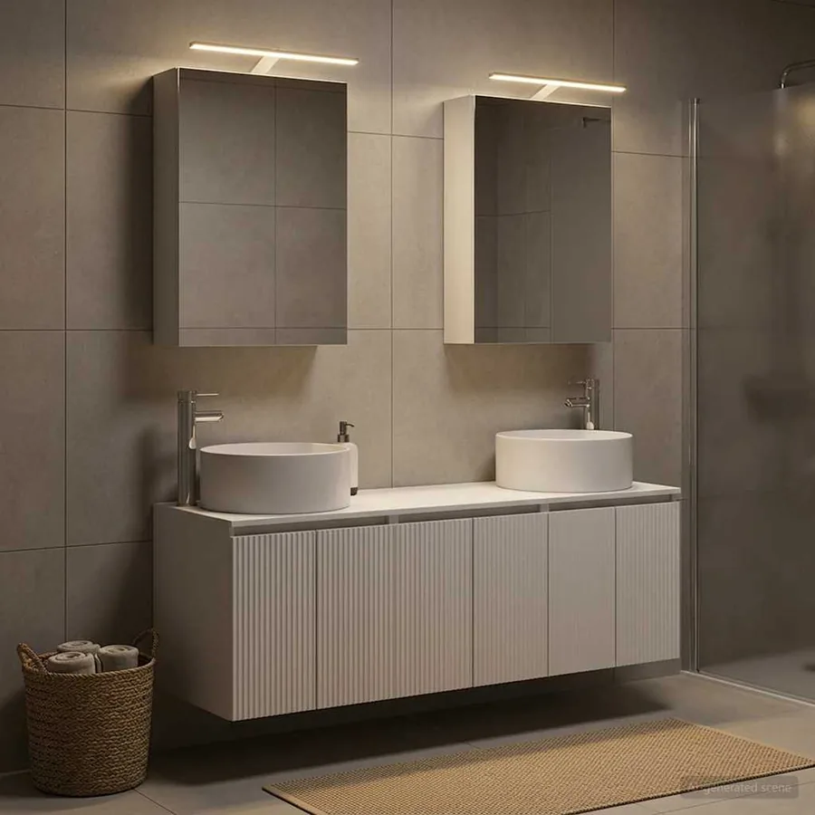 Ensemble d'armoire de salle de bain 5 pcs Blanc