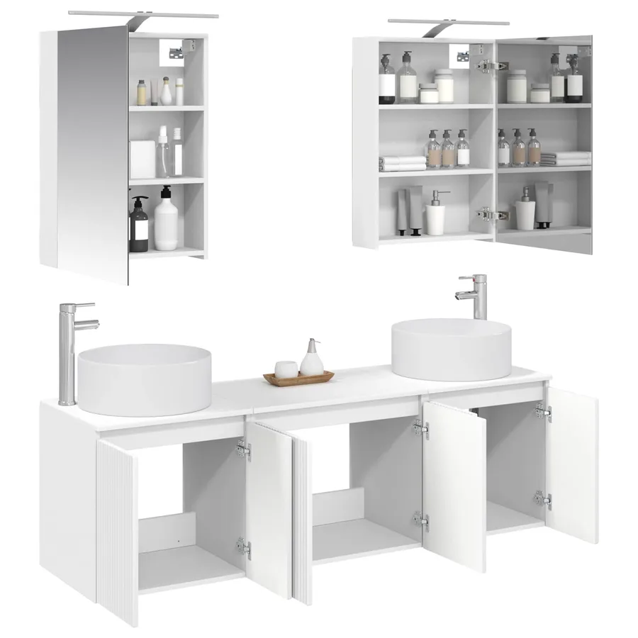 Ensemble d'armoire de salle de bain 5 pcs Blanc - 3