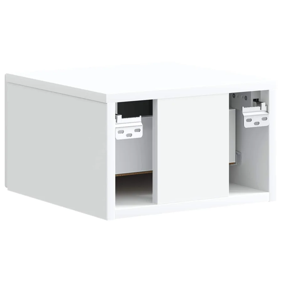 Cabinet de chevet mural avec tiroir Blanc 34,5 x 33 x 20 cm - 7