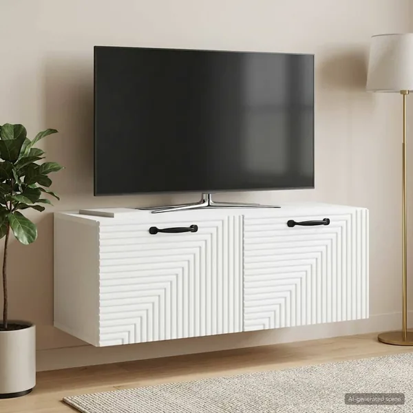 Meuble TV mural Blanc 78,5 x 31 x 30 cm Bois d'ingénierie