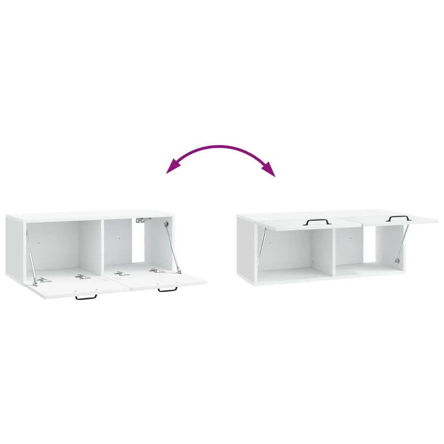 Meuble TV mural Blanc 78,5 x 31 x 30 cm Bois d'ingénierie - 10