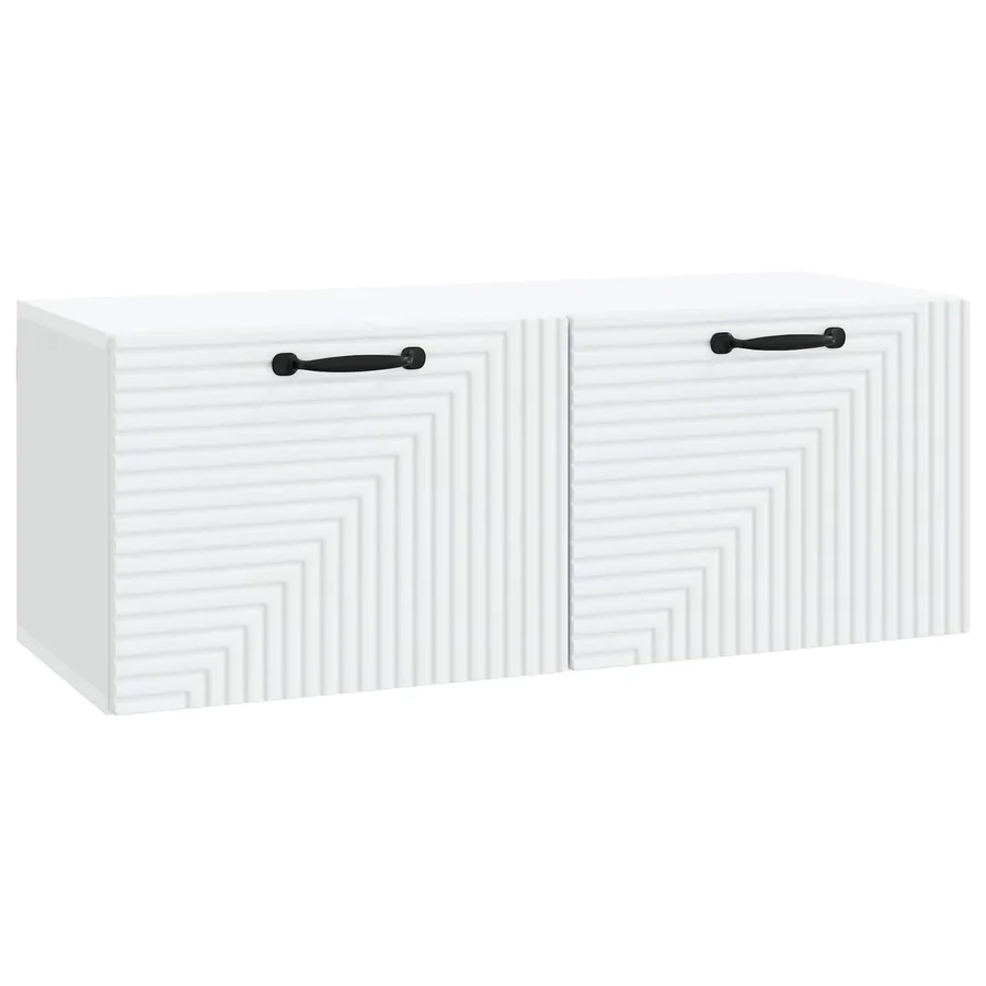 Meuble TV mural Blanc 78,5 x 31 x 30 cm Bois d'ingénierie - 2