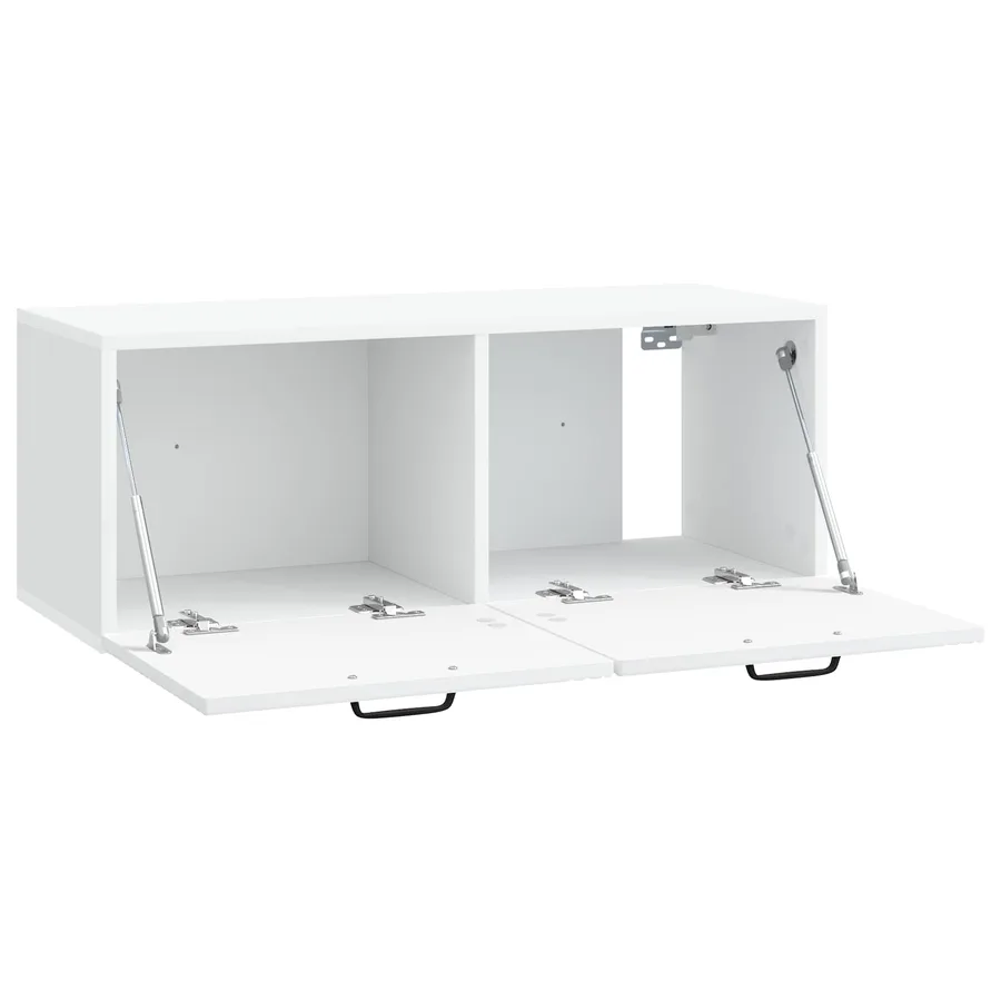 Meuble TV mural Blanc 78,5 x 31 x 30 cm Bois d'ingénierie - 5