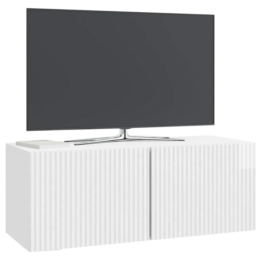 Meuble TV mural Montage mural Blanc brillant 78,5 x 31 x 30 cm - 3