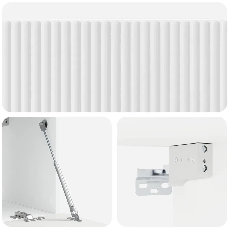 Meuble TV mural Montage mural Blanc brillant 78,5 x 31 x 30 cm - 9