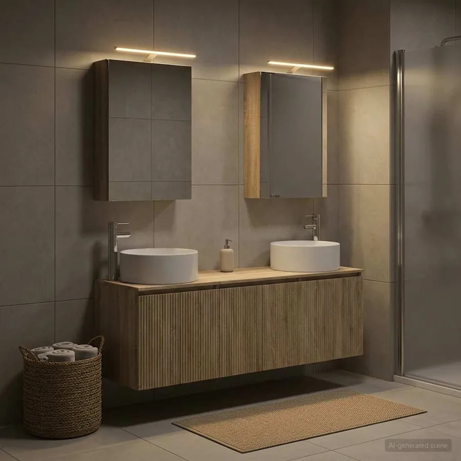 Ensemble d'armoire de salle de bain 5 pcs Chêne Sonoma