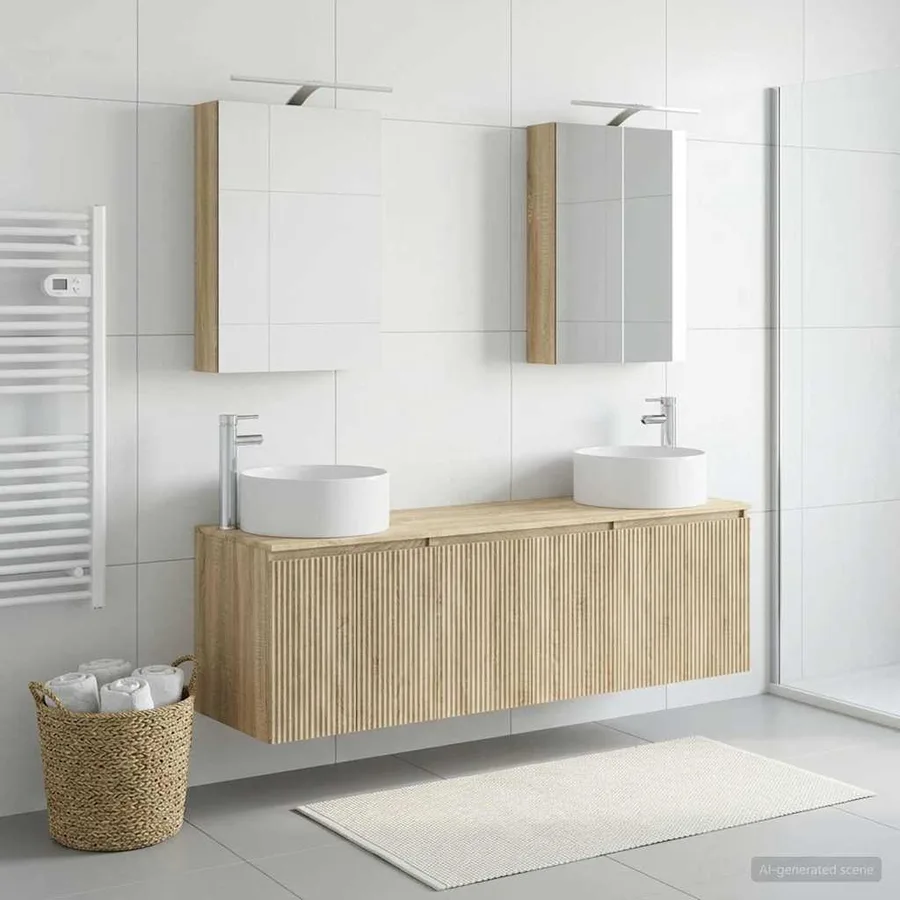 Ensemble d'armoire de salle de bain 5 pcs Chêne Sonoma - 4
