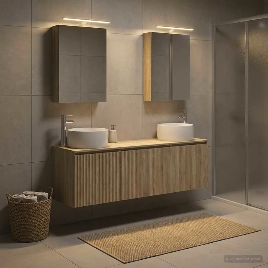 Ensemble d'armoire de salle de bain 5 pcs Chêne Sonoma - 4