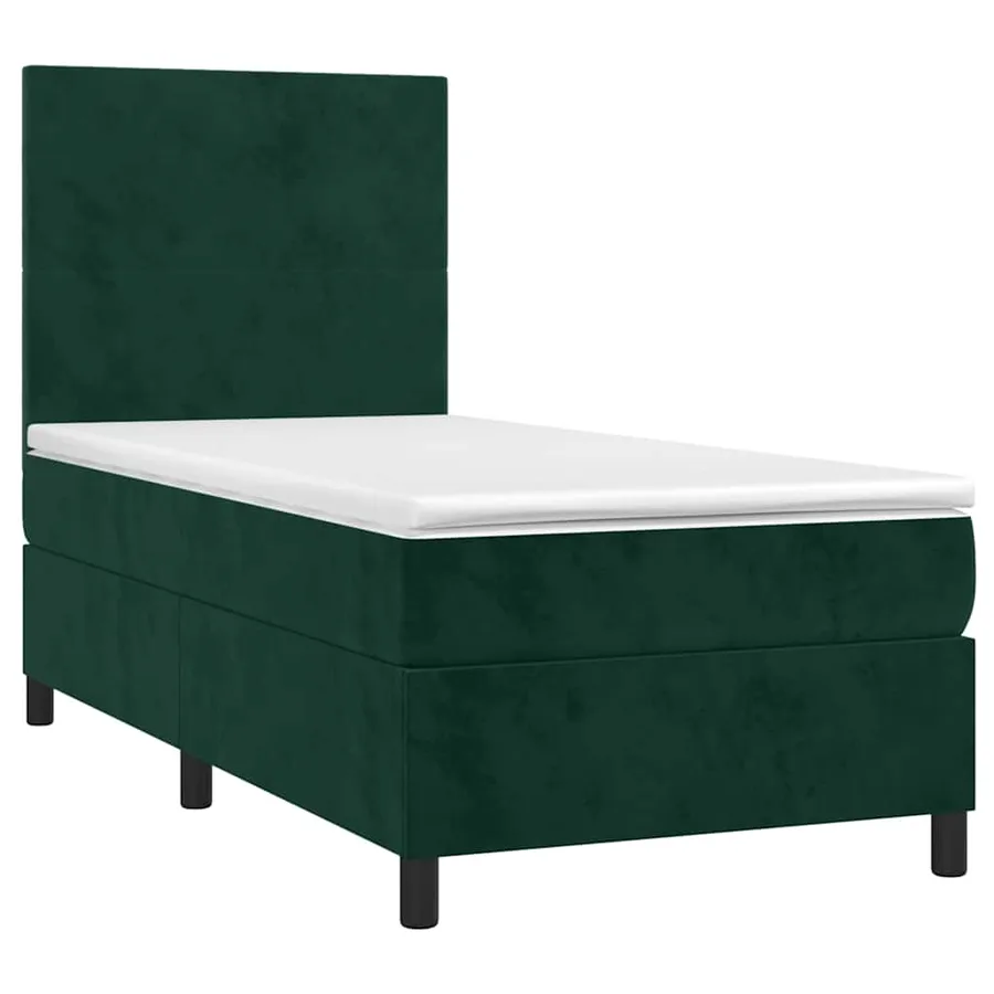 Sommier à lattes de lit avec matelas LED Vert foncé 100x200 cm - 3