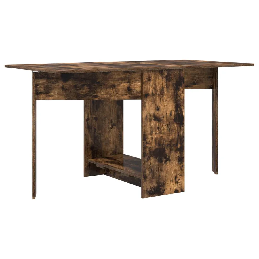 Table à dîner 138 x 70 x 73,5 cm Bois d'ingénierie Chêne fumé - 2