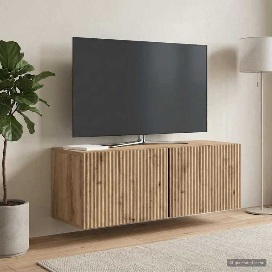 Meuble TV mural 78,5 x 31 x 30 cm Chêne artisanal