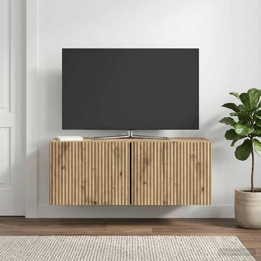 Meuble TV mural 78,5 x 31 x 30 cm Chêne artisanal - 4