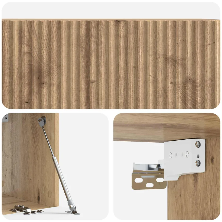 Meuble TV mural 78,5 x 31 x 30 cm Chêne artisanal - 9