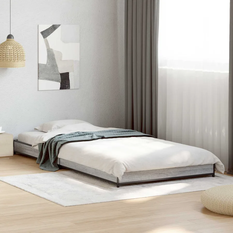 Cadre de lit Sonoma gris 80 x 200 cm Bois d'ingénierie