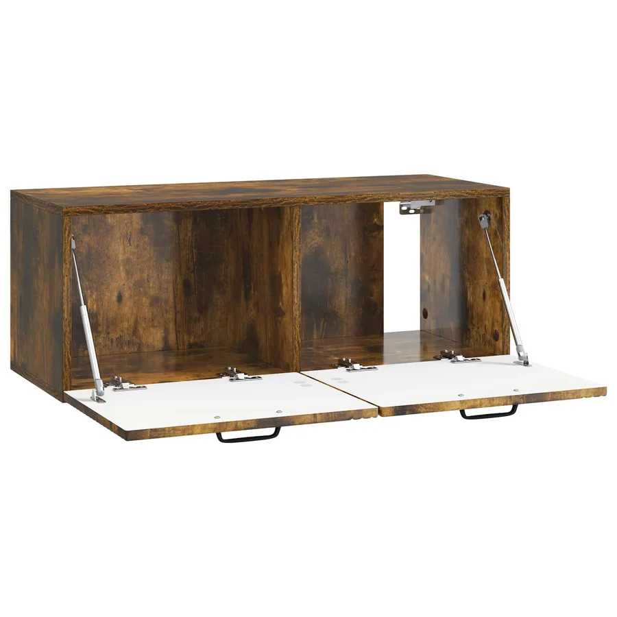 Meuble TV mural Chêne fumé 78,5 x 31 x 30 cm Bois d'ingénierie - 5