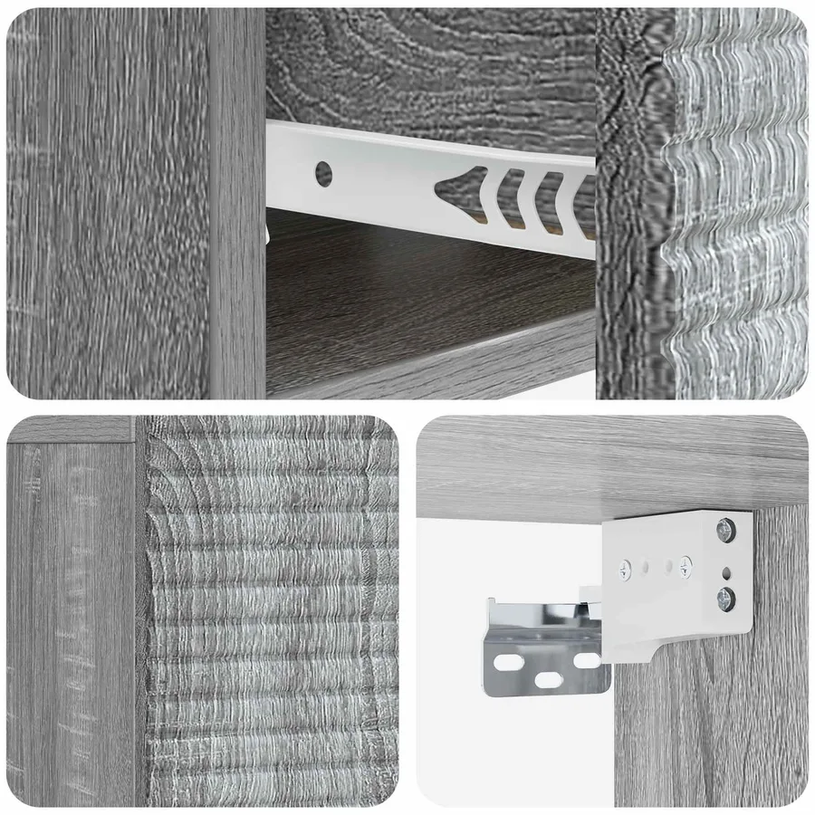 Cabinet de chevet mural Sonoma gris 49 x 34,5 x 20 cm - 8