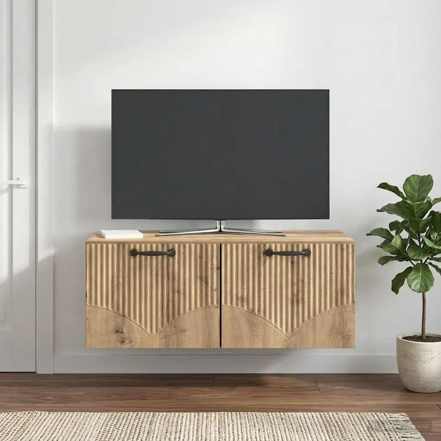 Meuble TV mural 78,5 x 41 x 30 cm Chêne artisanal