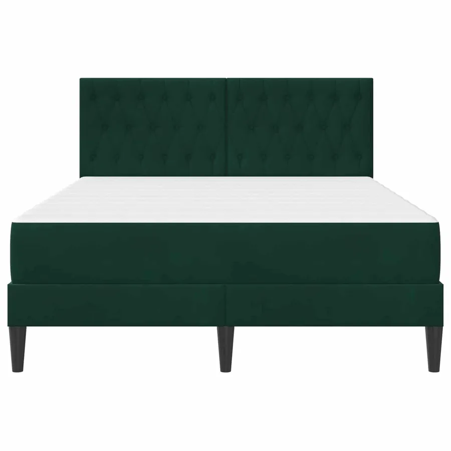 Cadre de lit avec matelas Vert foncé 160 x 200 cm Velours - 6