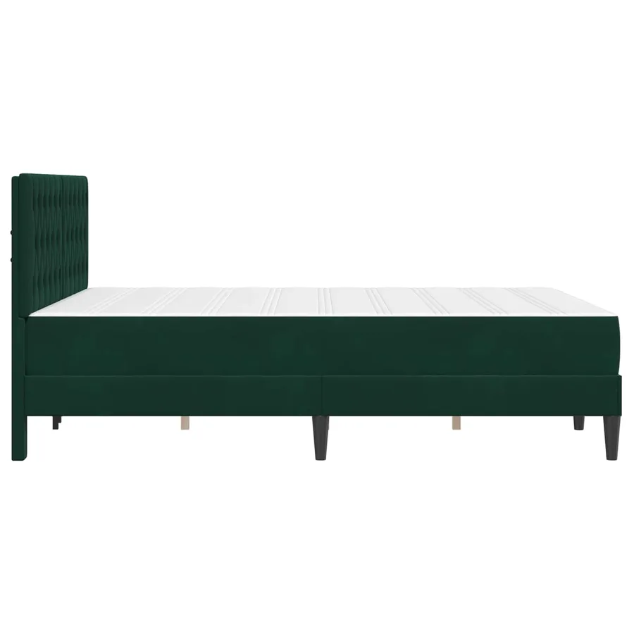 Cadre de lit avec matelas Vert foncé 160 x 200 cm Velours - 7