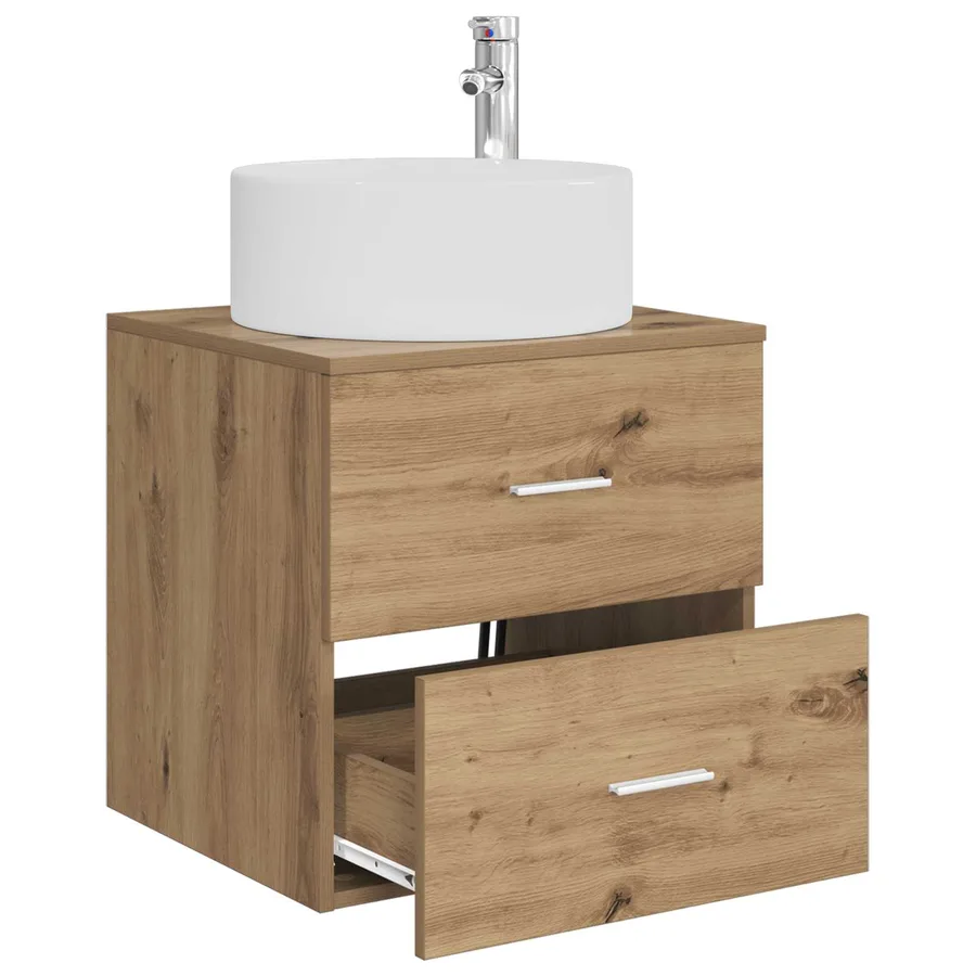 Vanité de lavabo mural Chêne artisanal 49,5 x 44,5 x 65,5 cm - 3