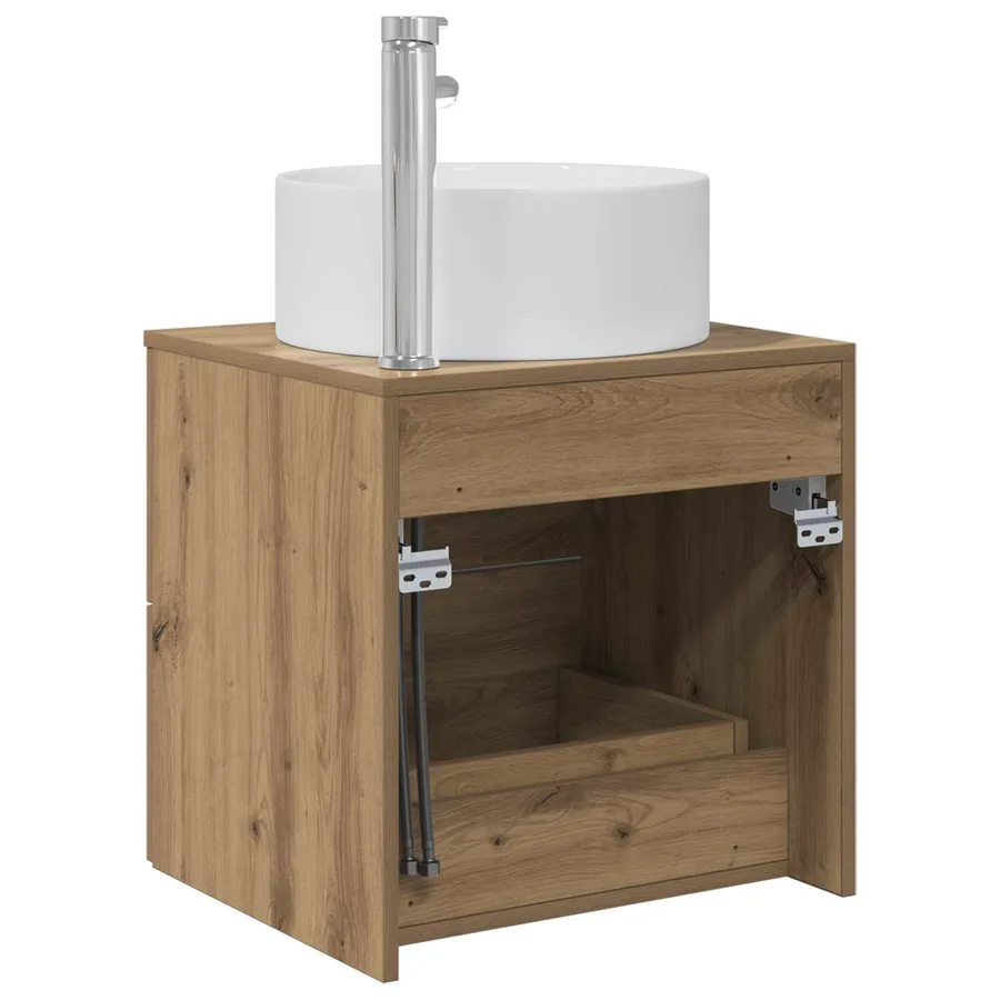 Vanité de lavabo mural Chêne artisanal 49,5 x 44,5 x 65,5 cm - 5