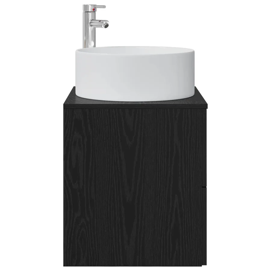 Vanité de lavabo mural Chêne noir 49,5 x 44,5 x 65,5 cm - 4