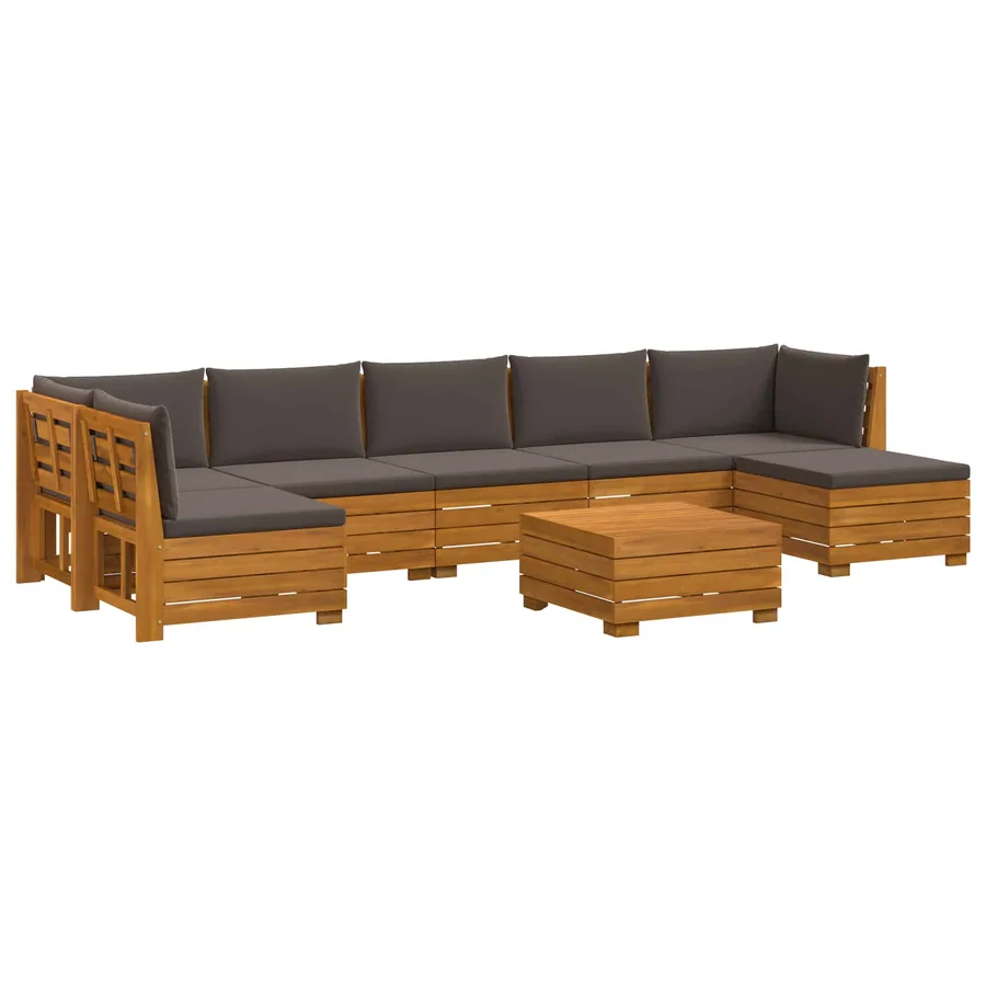 Ensemble de canapés d'extérieur avec coussin 8 Pièce Marron - 2