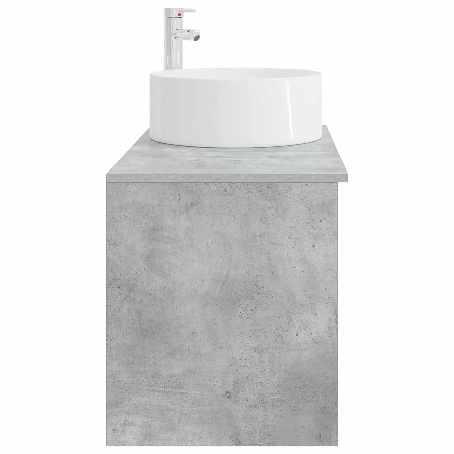 Ensemble de mobilier de salle de bain 2 pcs Gris béton - 5