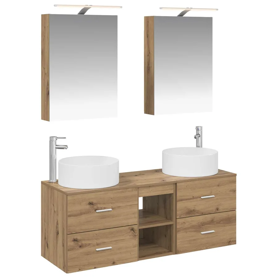 Ensemble de mobilier de salle de bain 5 pc Chêne artisanal - 2