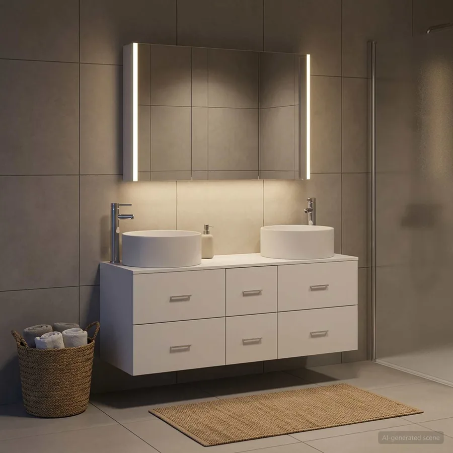 Ensemble de mobilier de salle de bain 4 pcs Blanc