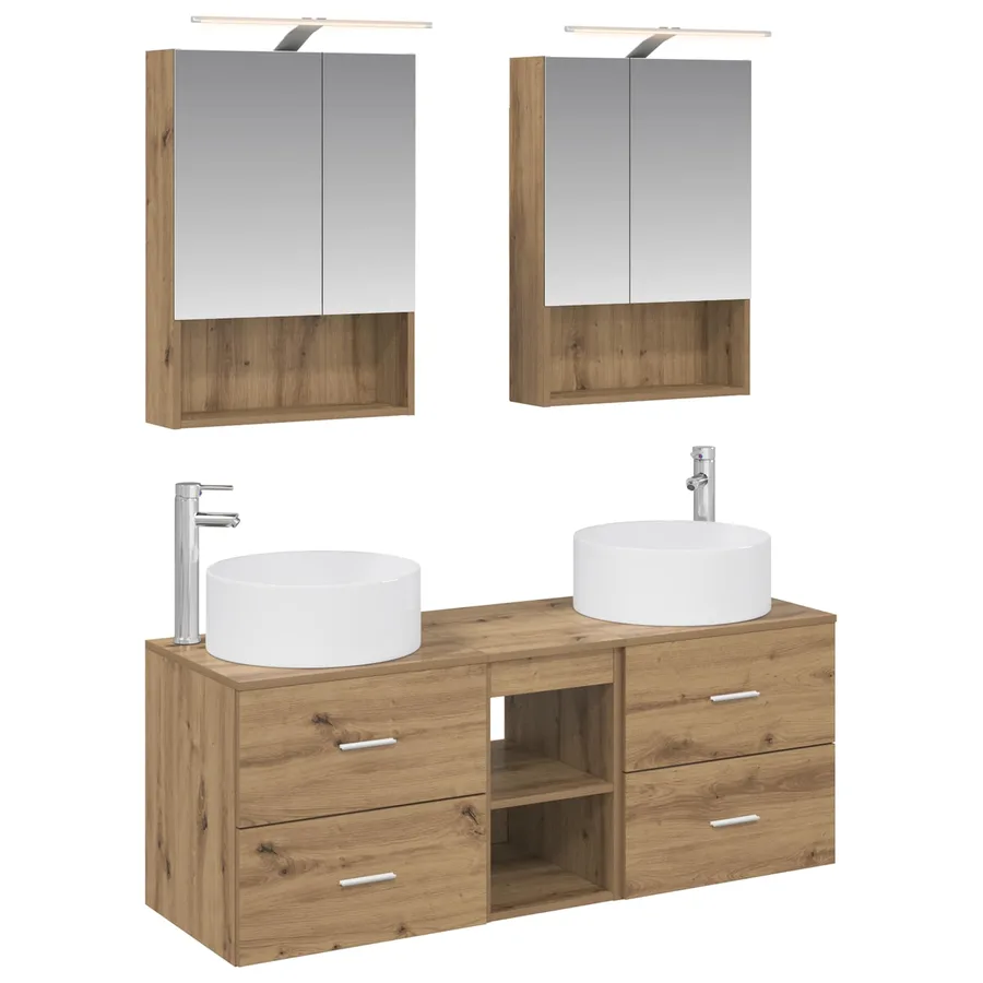 Ensemble de mobilier de salle de bain 5 pc Chêne artisanal - 2