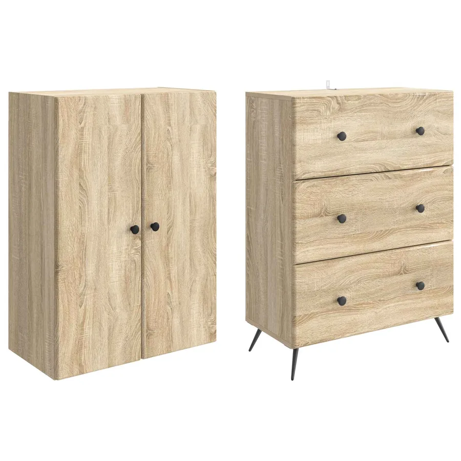 Ensemble de Meubles 2 pcs Chêne Sonoma 66 x 34,5 x 90 cm - 4