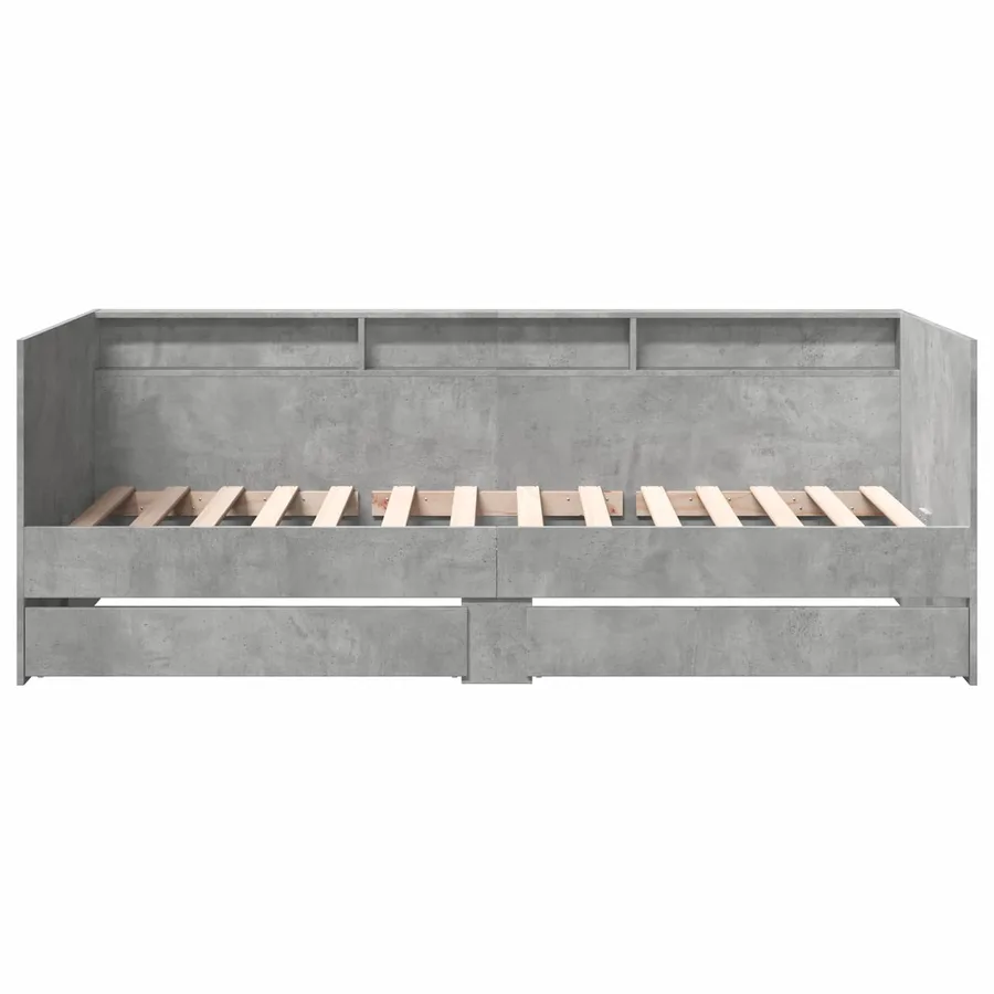Lit d'appoint avec tiroir Gris béton Bois d'ingénierie - 5