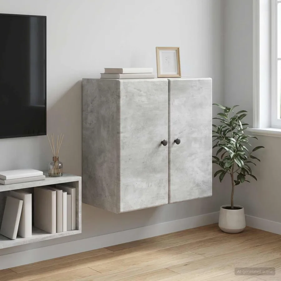 Armoire Murale Gris béton 59 x 31 x 60 cm Bois d'ingénierie