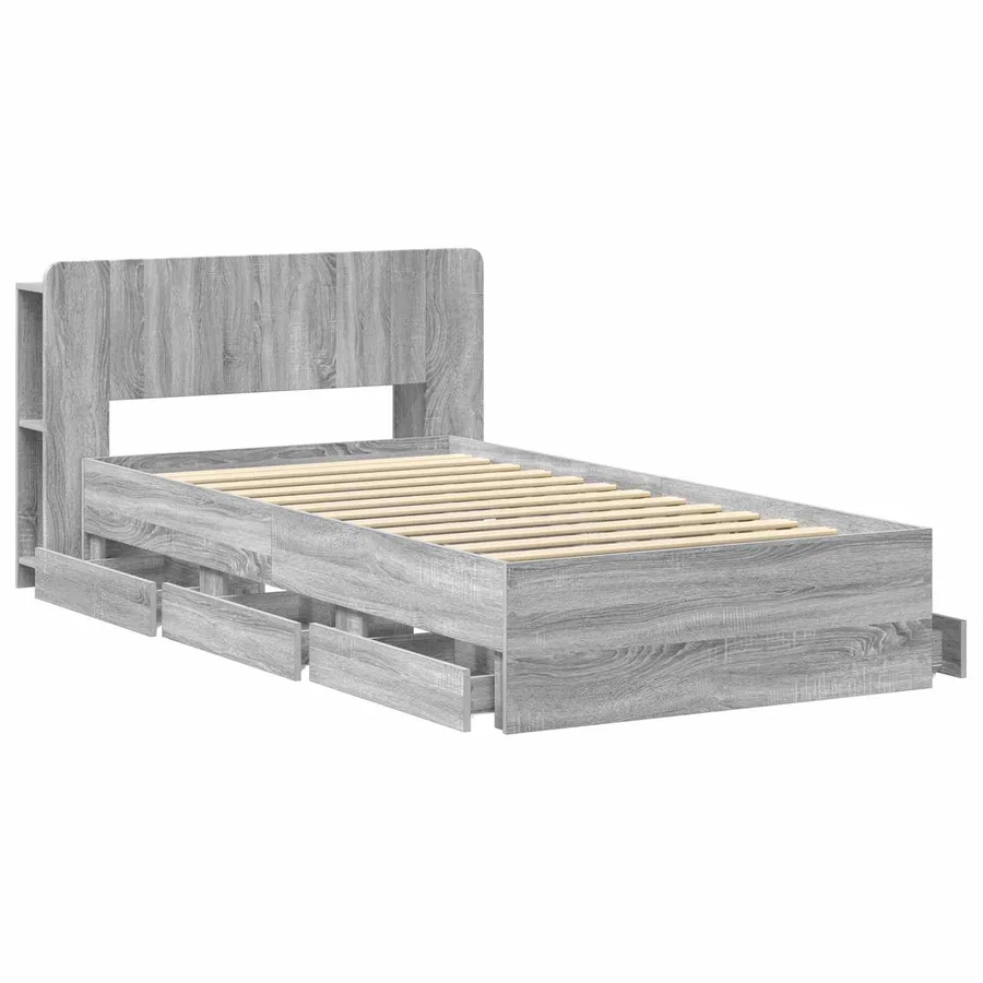 Cadre de lit avec rangement Sonoma gris 100 x 200 cm - 4