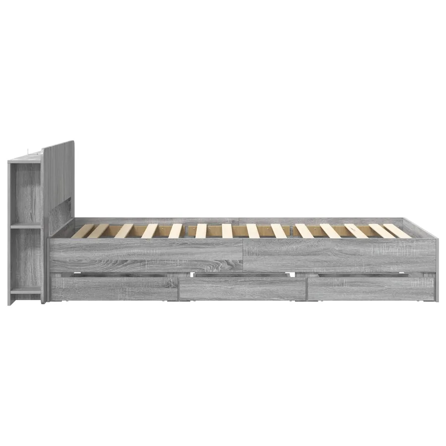 Cadre de lit avec rangement Sonoma gris 90 x 200 cm - 5