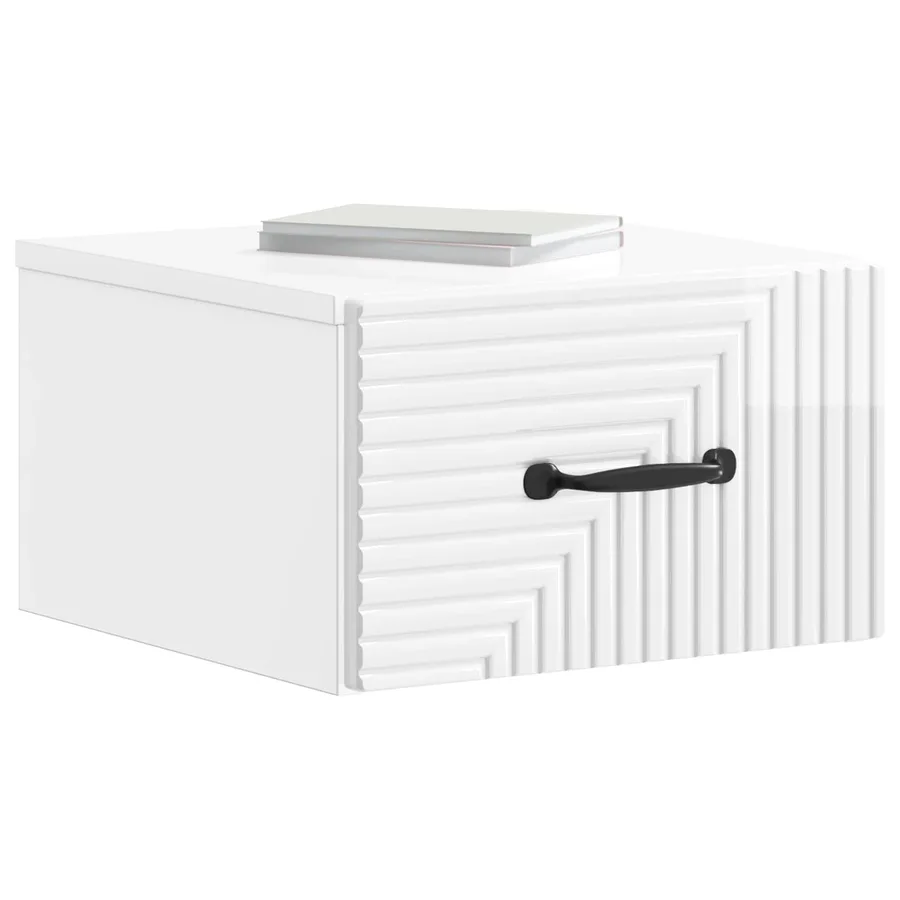 Cabinet de chevet mural 2 pcs Blanc brillant 34,5 x 33 x 20 cm - 3