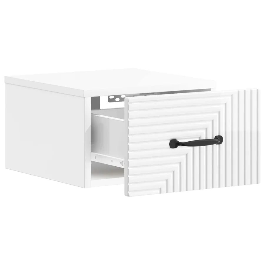 Cabinet de chevet mural 2 pcs Blanc brillant 34,5 x 33 x 20 cm - 6