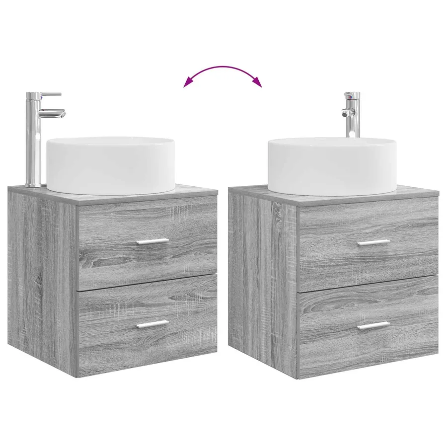 Ensemble de mobilier de salle de bain 5 pcs Sonoma gris - 13