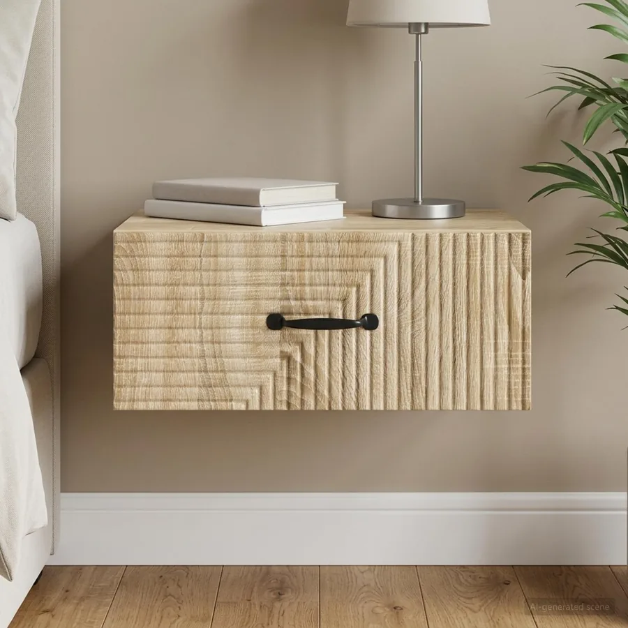 Cabinet de chevet mural Chêne Sonoma 49 x 34,5 x 20 cm