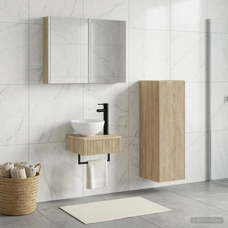 Ensemble d'armoire de salle de bain 4 pcs Chêne Sonoma - 4