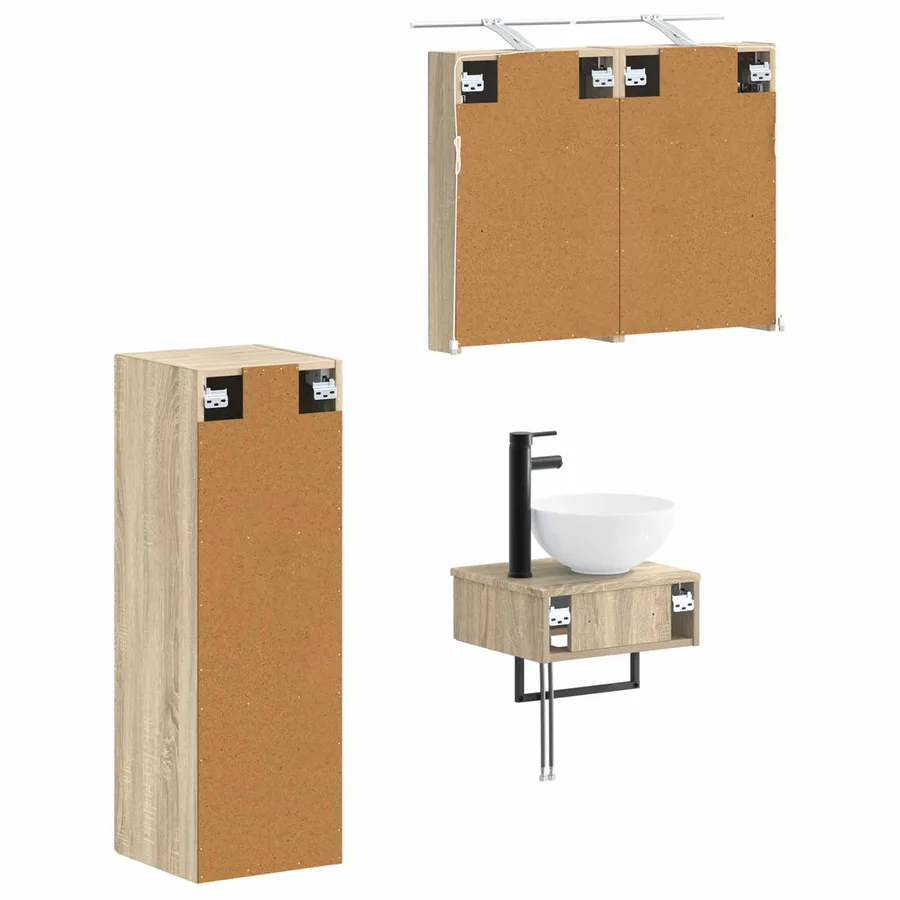 Ensemble d'armoire de salle de bain 4 pcs Chêne Sonoma - 5