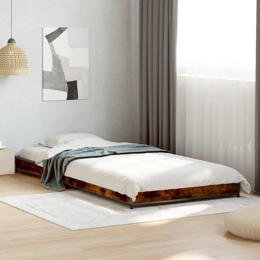 Cadre de lit Chêne fumé 80 x 200 cm Bois d'ingénierie