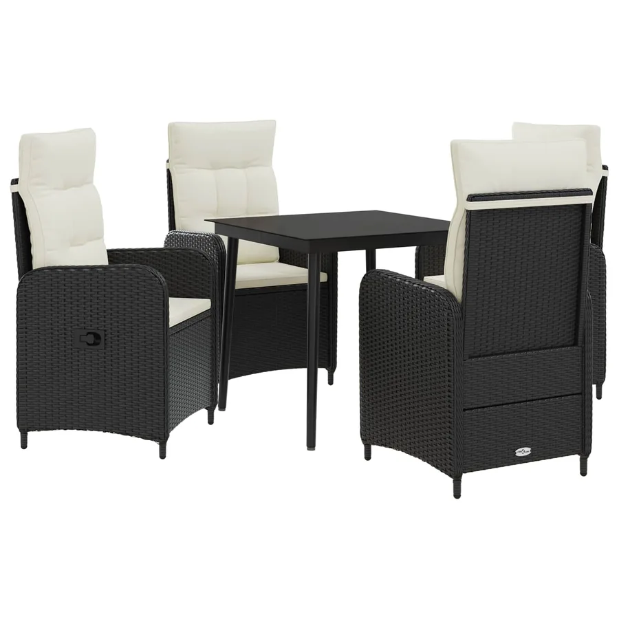 Ensemble de Tables Basses 5 pcs Noir et blanc crème - 2