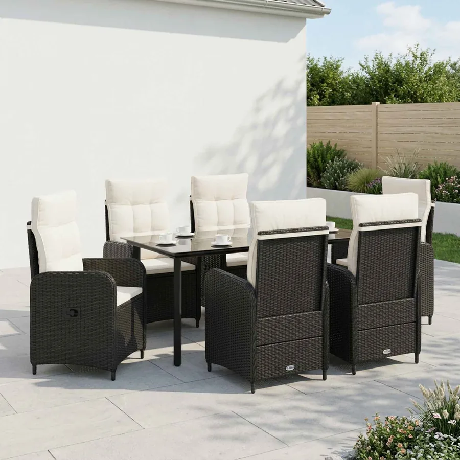Ensemble de Tables Basses avec coussin avec oreiller 7 pcs