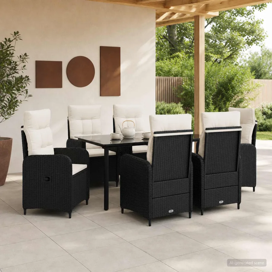 Ensemble de Tables Basses avec coussin avec oreiller 7 pcs - 3