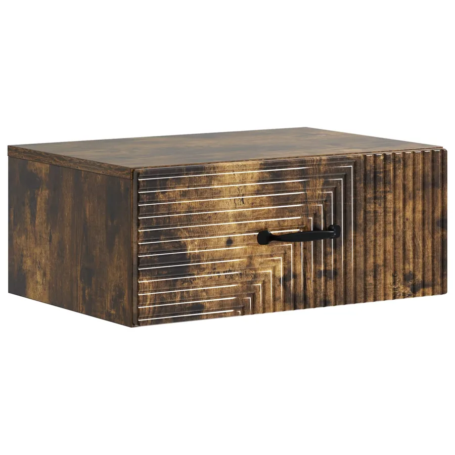 Cabinet de chevet mural Chêne fumé 49 x 34,5 x 20 cm - 2