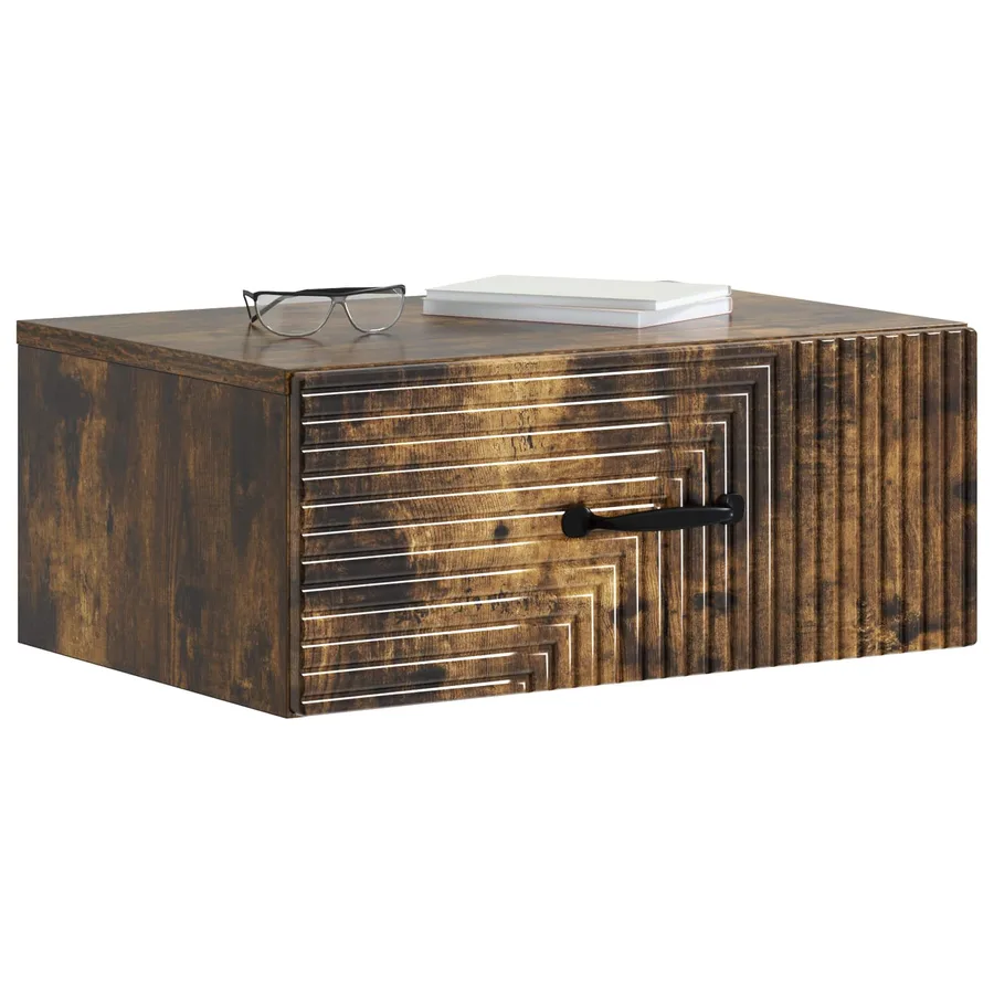Cabinet de chevet mural Chêne fumé 49 x 34,5 x 20 cm - 3