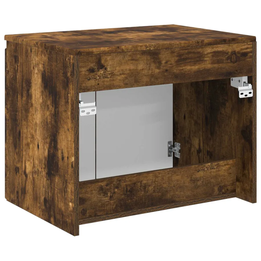 Cabinet de Salle de Bain Mural Chêne fumé 62,5 x 44,5 x 50 cm - 5